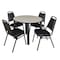 Kee Kee Round Table & Chair Set, Wood, Metal, Vinyl Top, Maple TB36RNDPLBPBK29BK - alternate 1